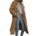 thumbnail image 2 of Viikei 50% Off Clear!Fashion Oversize Winter Coats for Women,Women Casual Long Sleeve Loose Fashion Solid Woolen Double Breasted Coat Brown XXXL, 2 of 6