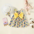 thumbnail image 5 of KDFJPTH Summer Flower Print Summer Dresses For Toddler Girls 2025 Sleeveless Vest Dress With Straw Hat 2 Piece Set, 5 of 7