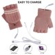 thumbnail image 3 of Guantes calefactables USB de punto para portátiles y notebooks Guantes calefactables USB Guantes de invierno cálidos de punto con medio dedo Guantes deportivos cálidos (rosa), 3 of 5