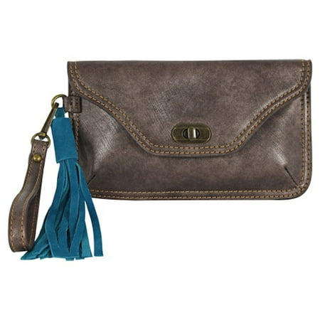 

Western Trenditions Llc Womens 22036841BRN Catchfly Brushed Metallic Wristlet Clutch