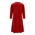 thumbnail image 4 of Fewfanhot Dresses for Women Long Sleeve Velvet Evening Mini Draped Collar Neck Cocktail Dance Party Dress, 4 of 8