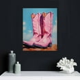 thumbnail image 5 of COMIO  Pink Cowgirl Boots Room Decor, Girly Western Paintings for Apartment, Coastal Cowboy Boot Wall Art Prints for Teen Girls Bedroom, 5 of 5