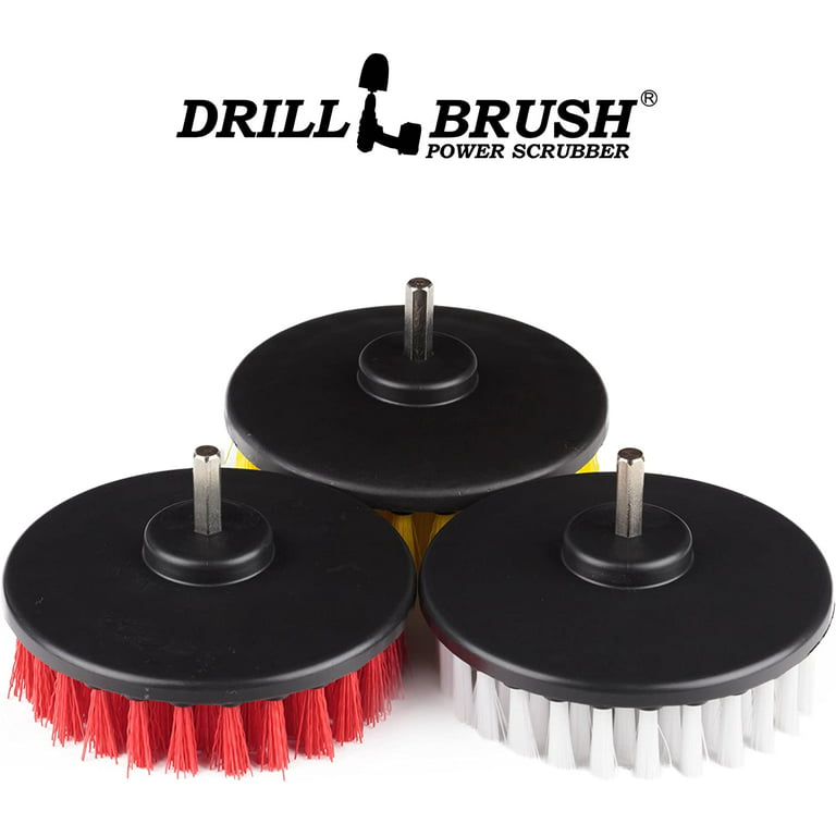 Drill Brush Power Scrubber by Useful Products - Wood Cleaner - Concrete Cleaner - Deck Brush - Rust Stain Remover - Brick Cleaner - Floor Scrub