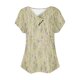 thumbnail image 4 of Fiudx Ofertas Del Día Top Informal de Primavera y Verano de Manga Corta con Cuello En V para Mujer, 4 of 5