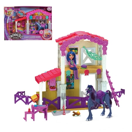 Winner's Stable Camp Clover Barn Playset, 33-pieces, Kids Toys for Ages 3 up