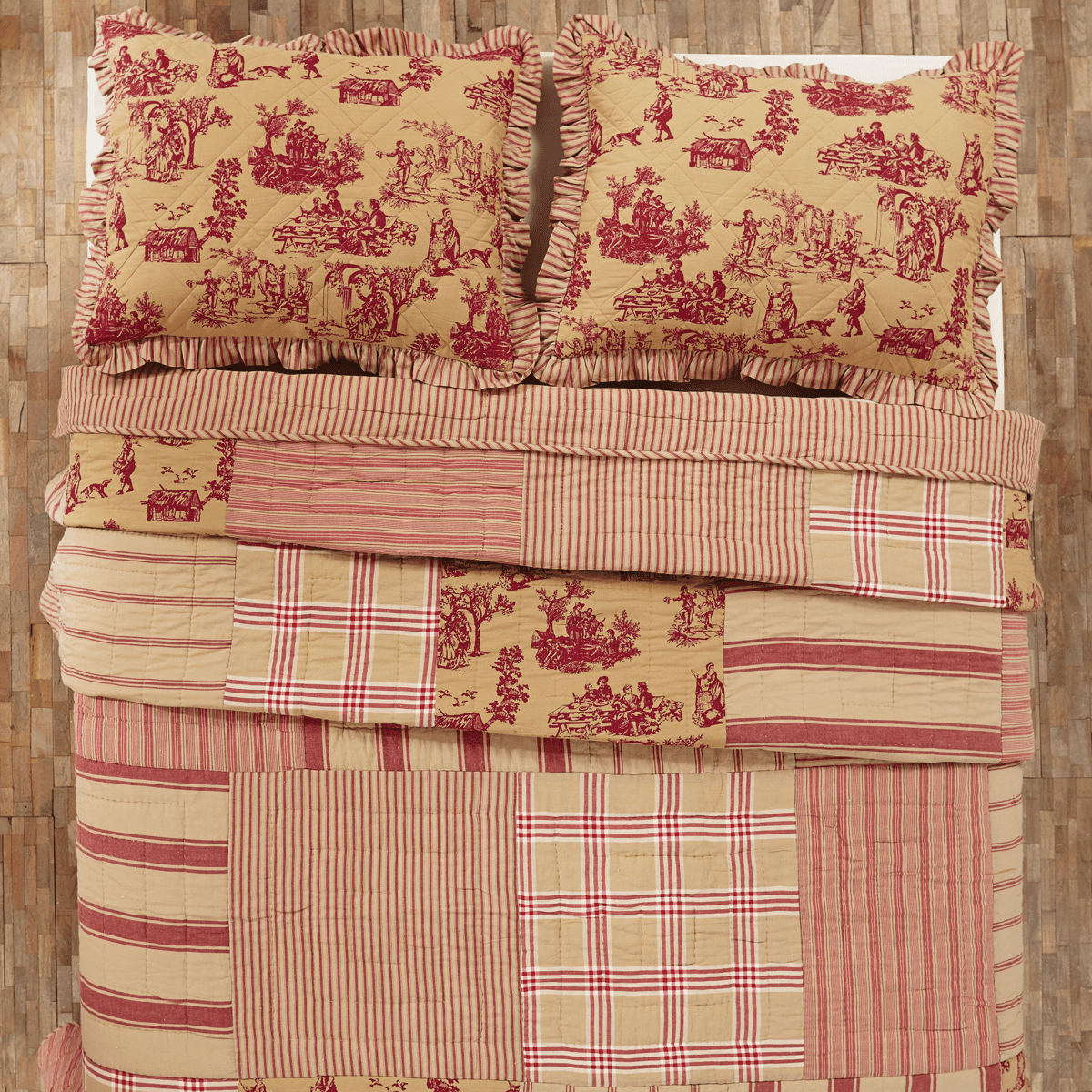 Elaine French Country Patchwork 3pc King Queen Quilt Set Com Elaine French Country Patchwork 3pc
