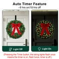 thumbnail image 7 of 24" Christmas Wreath with Warm White USB LED String Lights - Prelit Door Wreath - Red Berries - Christmas Decor for Indoor & Outdoor, 7 of 7
