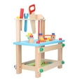 thumbnail image 4 of Building Block Toy, Exercise Ability Wooden Workbench Toy Mellow Basswood And Beech Professionally Polished  For Kids Party Blue, 4 of 8