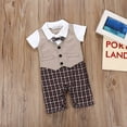 thumbnail image 2 of Gelikeya Formal Baby Boy Clothes 0-18 Months Short Sleeve First Birthday Party Outfits Gifts Clothing (Khaki, 3-6 Months), 2 of 7