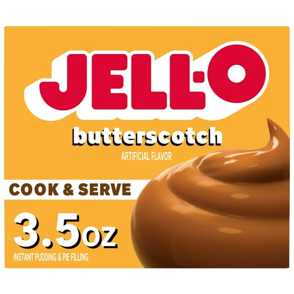 Jell-O Cook & Serve Butterscotch Pudding & Pie Filling Mix, 3.5 oz Box