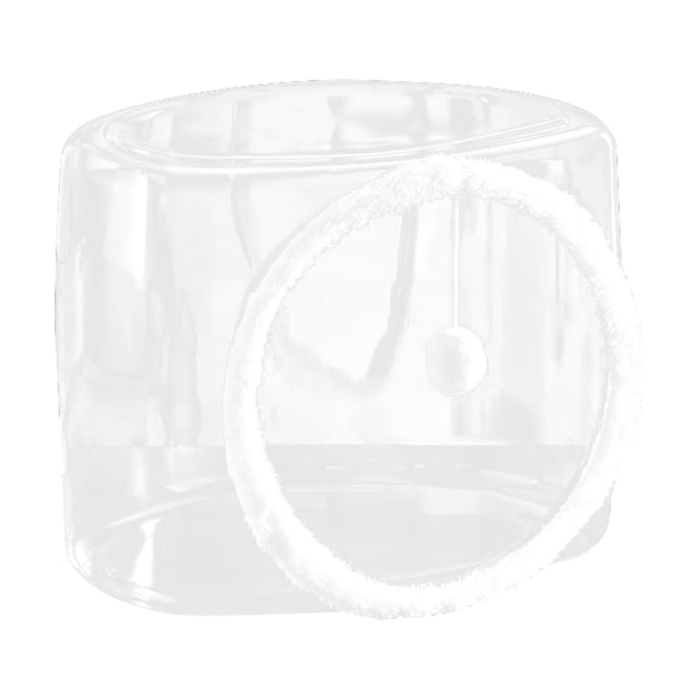 Cama para gatos con cápsula transparente espacial, suministros estables para gatos, gato de peluche transpirable, pelota para juegos, nido para gatos, Puerta cuadrada de felpa