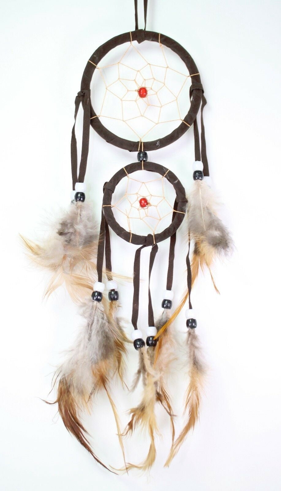 Smiling JuJu Dream Catcher Wall Hanging Decoration Feathers Large and Small Size Variety Color, Handmade(Set of 3)