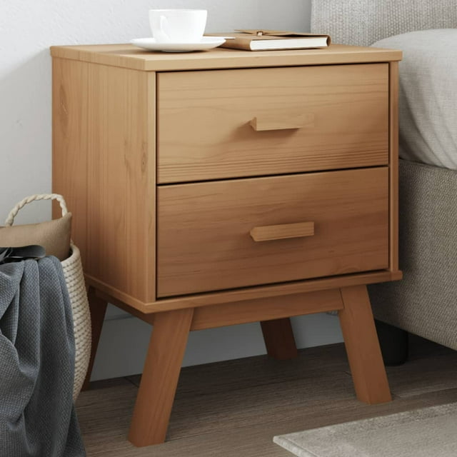 vidaXL Armoire de Chevet OLDEN Brun Bois Massif Pin