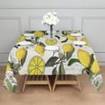 thumbnail image 3 of Yellow Lemon Fruit Berries Beige Pattern Square Tablecloth,Waterproof Square Table Cover,Wipeable Spillproof Washable Table Cover for Home Kitchen Party Decor 52"x52"(132x132cm), 3 of 6