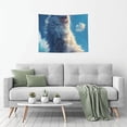 thumbnail image 5 of Hirioo Clear Sky Blue Cat Print Tapestry Lightweight Fabric for Bedroom Aesthetic Home Wall Dorm Décor Living Room Decor 29x37 Inch, 5 of 8
