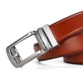 thumbnail image 2 of Men's Leather Belt Automatic Ratchet Buckle Slide Belt for Dress Casual Trim to Fit,Brown,35mm wide,Plus Size, 2 of 9