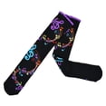 thumbnail image 2 of TeeHee Novelty Knitted Half Cushion Cotton Knee High Socks (9-11, Musical Note 2), 2 of 4