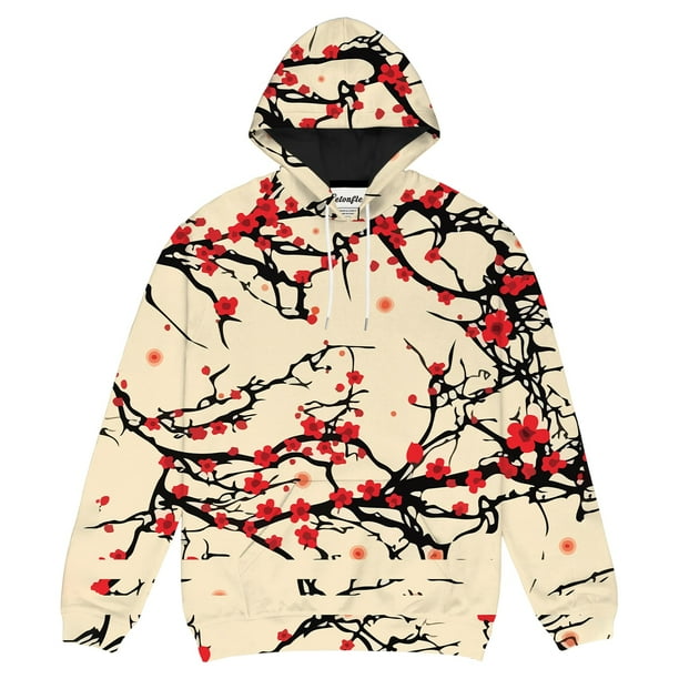 Getonfleek Floral Cherry Blossom Graphic Lightweight Pullover Hoodie Unisex, Up to 2XL