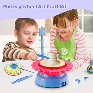 Pottery Wheel Art Craft Kit, Pottery Studio Polymer Air Dry Modeling Clay  Tools, Craft Paint Palette Set USB Powered, Schools & Home Educational Toy