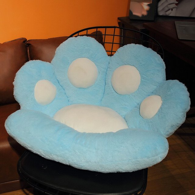 INS Bear - Cojín de asiento en forma de pata de gato, cojín de asiento largo de felpa animal, sofá interior, silla de decoración, en forma de corazón, regalo de invierno para niños zhangyuxiang LED