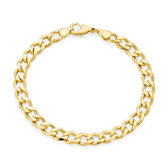 Bling Jewelry Mens Cuban Curb Link Bracelet Polish Gold Plated