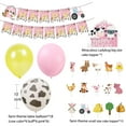thumbnail image 2 of KYAIGUO Farm Animal Birthday Party Decorations Pink Theme Party Supplies Balloons Cake Decorations Happy Birthday Banner for Kids Girls & Baby Shower, 2 of 6