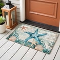 thumbnail image 4 of 2x3 Ft Entryway Area Rug, Teal Coastal Starfish Kitchen Rug Runner Washable Floor Mat, Vintage Summer Beach Nautical Coral Non Slip Indoor Door Mat Throw Carpet for Bathroom Living Room Bedroom, 4 of 8
