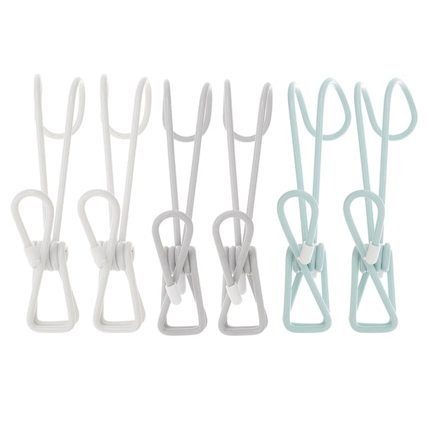 Pinzas para la ropa a prueba de viento, Clips de fijación para ropa, pinzas para la ropa para el hogar (blancas), 6 uds.