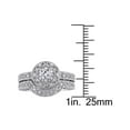 thumbnail image 4 of 1/3 Carat (Ctw) Lab-Created White Sapphire Bridal Engagement Ring and Wedding Band Set with Diamonds in Sterling Silver, 4 of 5