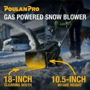 Poulan Pro Single Stage Gas Snow Blower 18 with Electric Start, 190° Remote Chute Control