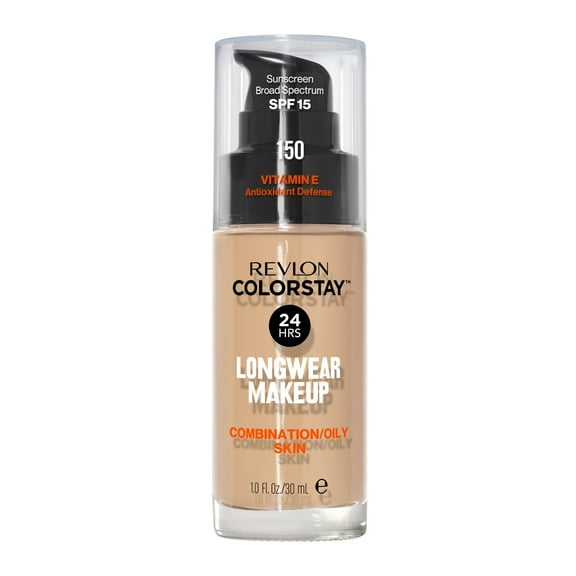 Revlon ColorStay Liquid Foundation Makeup, Matte Finish, Combination/Oily Skin, SPF 15, 150 Buff, 1 fl oz