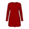 thumbnail image 6 of Nowekniz Womens Plus Size Long Sleeve Round Neck Tshirt Dress,Spring Summer Fall Versatile Daily Shirts, 6 of 6