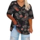 thumbnail image 1 of Camisetas de Verano de las Mujeres con Cuello en V de Manga Corta Impresa, Camiseta Deportiva para Uso Casual Y Diario, 1 of 4