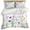 Blue, variant on Spring Floral Duvet Cover Set, Colorful Botanical Wildflower Summer Soft Duvet Cover Queen Size Bedding Set 4 Pieces, 1 Quiltcover and 2 Pillowcases with Zipper, 1 Bed Sheet for All Seasons
