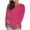 Hot Pink, variant on WRKEKC Womens Long Sleeve T-Shirts Plus Size Solid Color Crew Neck Loose Fit Tunic Top Lightweight Breathable Daily Wear for Fall and Winter