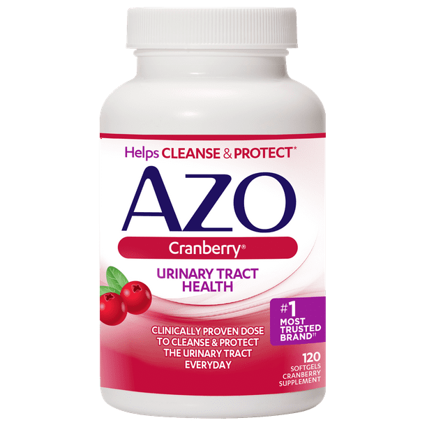 Azo Cranberry Softgels Urinary Tract Health Helps Cleanse Protect 120 Ct - Walmartcom