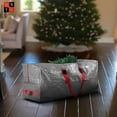 thumbnail image 2 of Rolling Large Christmas Tree Storage Bag - Fits Artificial Disassembled Trees, Durable Handles & Wheels for Easy Carrying and Transport - Tear/Waterproof Polyethylene Plastic Duffle Bag (9 Ft., Gray), 2 of 4