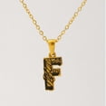 thumbnail image 6 of LINXIQIN Jewelry Initial Pendant Necklace for Men Womens, 18K Gold Plated Black Mixed Full Letter Capital Necklace Alphabets from A-Z Figaro Chain Necklaceins, 6 of 8