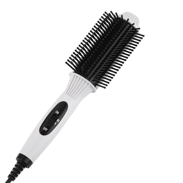 White2 in 1 Hair Straightener Comb Hair Brush Hair Curler Professional Electric Curling Iron Hair Style Fast Flat Iron