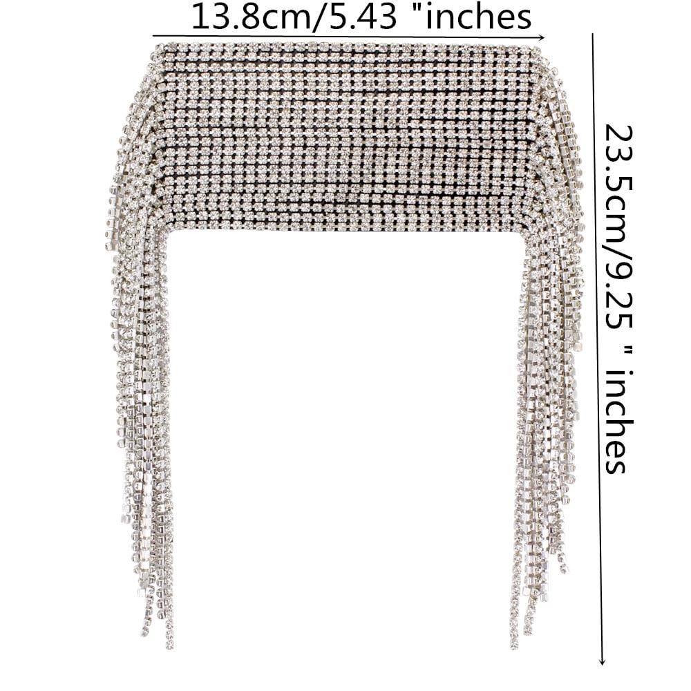 Crystal Tassel Epaulettes Shoulder Patches Diamond Tassel Rhinestone Shoulder Applique Bridal Shoulder Chain 2pieces