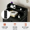 thumbnail image 2 of GUNAITO Tall Led Dresser for Bedroom with 6 Drawers Chest of Drawers Fabric Storage Bin Dark, 2 of 8