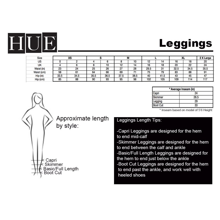 Hue Women's Ponte 7/8 Leggings With Side Openings, Black, Large 