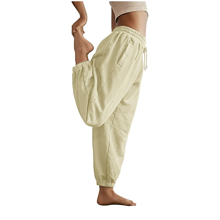 Beige jogger bottoms, TROUSERS, SPORT LINE, COLLECTION