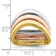 thumbnail image 2 of Solid 14k Tri Three Color Gold Triple Wave Ring Bands Size 6.5, 2 of 3