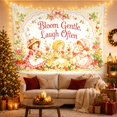 thumbnail image 3 of Bloom Gentle, Laugh Often with Bunny Garden, Whimsical Cottagecore Style for Cottagecore Fans, Floral Wall Art, Housewarming Gift, Tapestry Wall Hanging for Nursery and Bedroom, 3 of 7