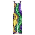 thumbnail image 4 of Colorful Womens Thin Overall Striped Pants Color Block Loose Fit Overalls Pants Catsuit for Ladies Formal Prom Party Evening Mardi Gras Summer Fall Pants 2025 5XL, 4 of 5