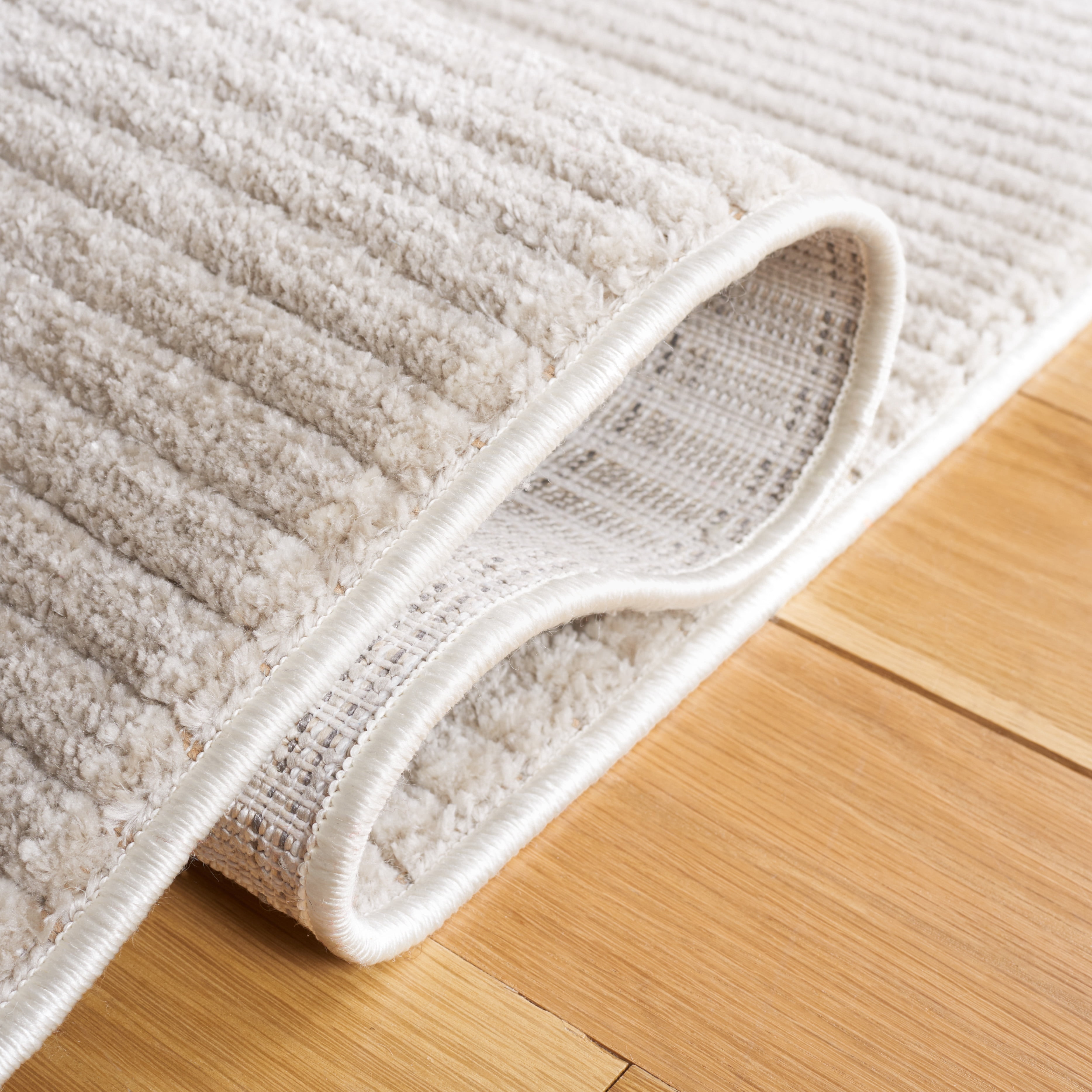 SAFAVIEH Vision Zayden Solid Polyester Area Rug, Beige, 8' x 10'