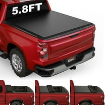 Kikito Vinyl Soft Quad-Fold Truck Bed Tonneau Cover for 2007-2025 Silverado Sierra 1500 5.8ft (69.3in) Bed