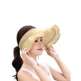 thumbnail image 2 of Kmbangi Female Visor Cap Solid Color Ruffled Sun Hat Hollow Out Bucket Hat, 2 of 9