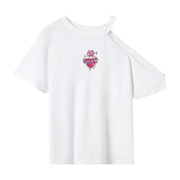 Camiseta para Mujer, Top de Manga Corta, Ropa, Cuello Redondo, Camiseta para Desplazamientos Y Compras. SG